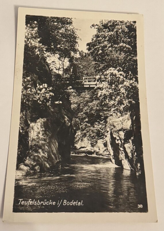 Vintage Teufelsbrücke Bodetal Postkarte