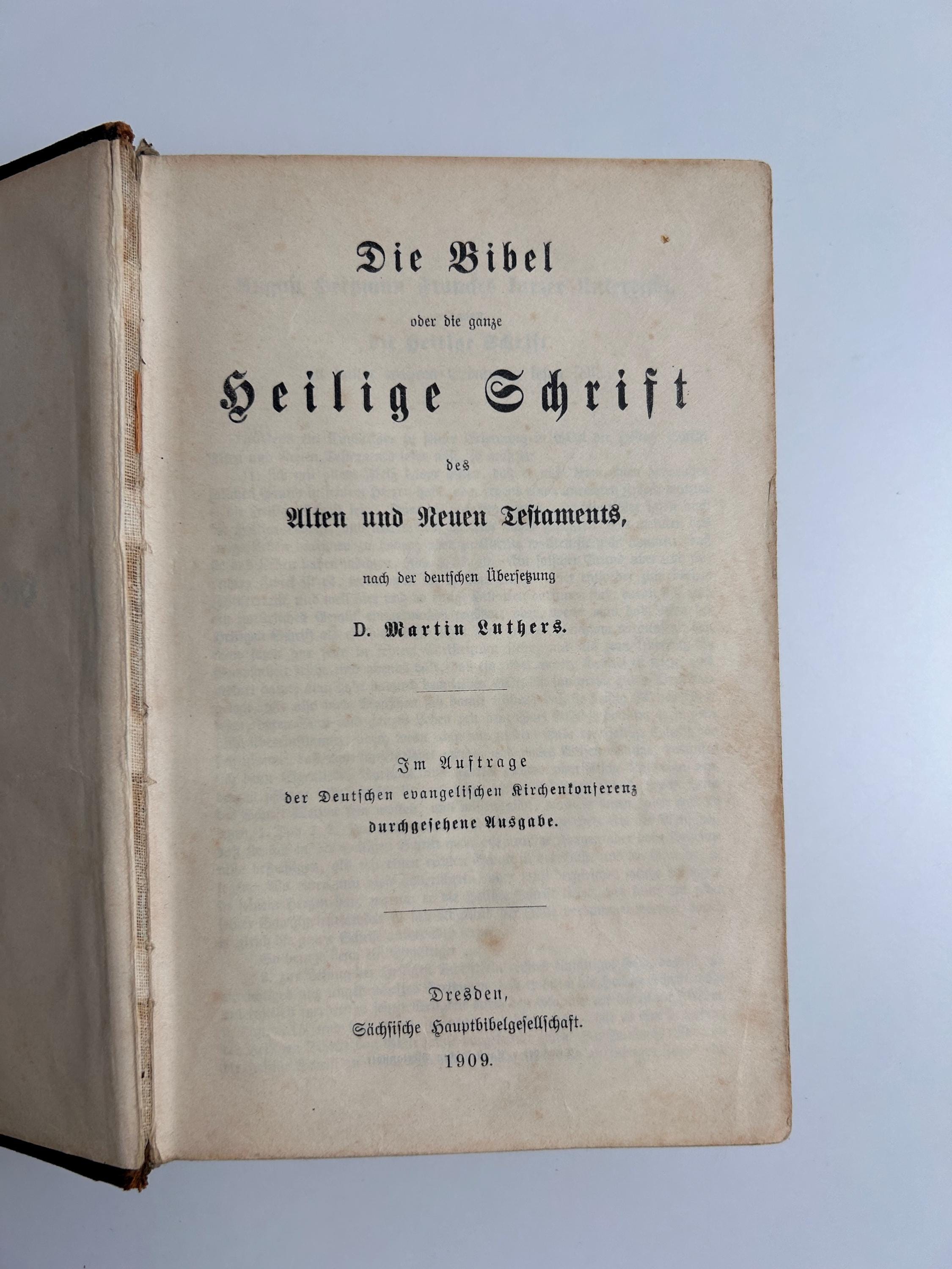 Die Bibel - Heilige Schrift des Alten und Neuen Testaments deutsche Übersetzung D. Martin Luthers - Sächsischen Hauptbibelgesellschaft