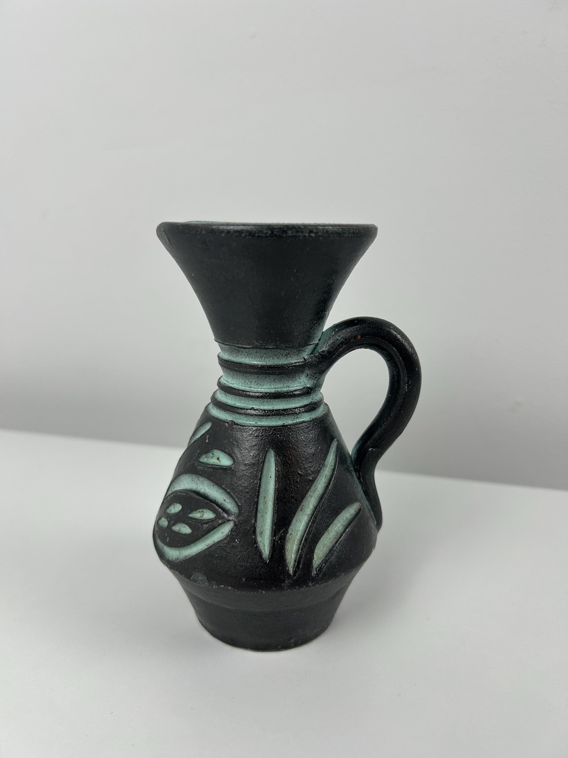 Vase Keramik Blumenvase Einrichtung grautürkis Dekoration mediteran