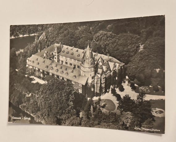 Vintage Schloss Detmold Postkarte