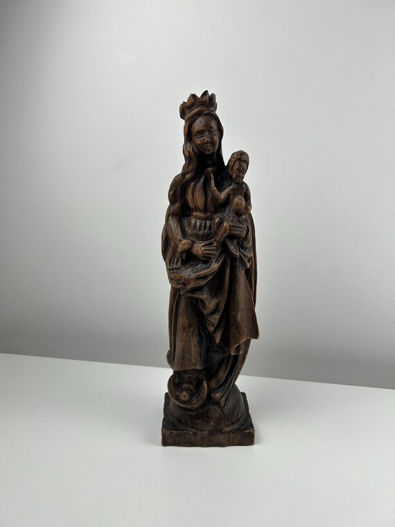 Holzmadonna Statue Vintage 43cm