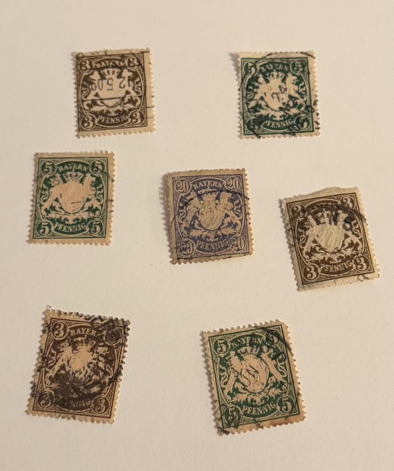 Antike Bayern Wappen Briefmarke