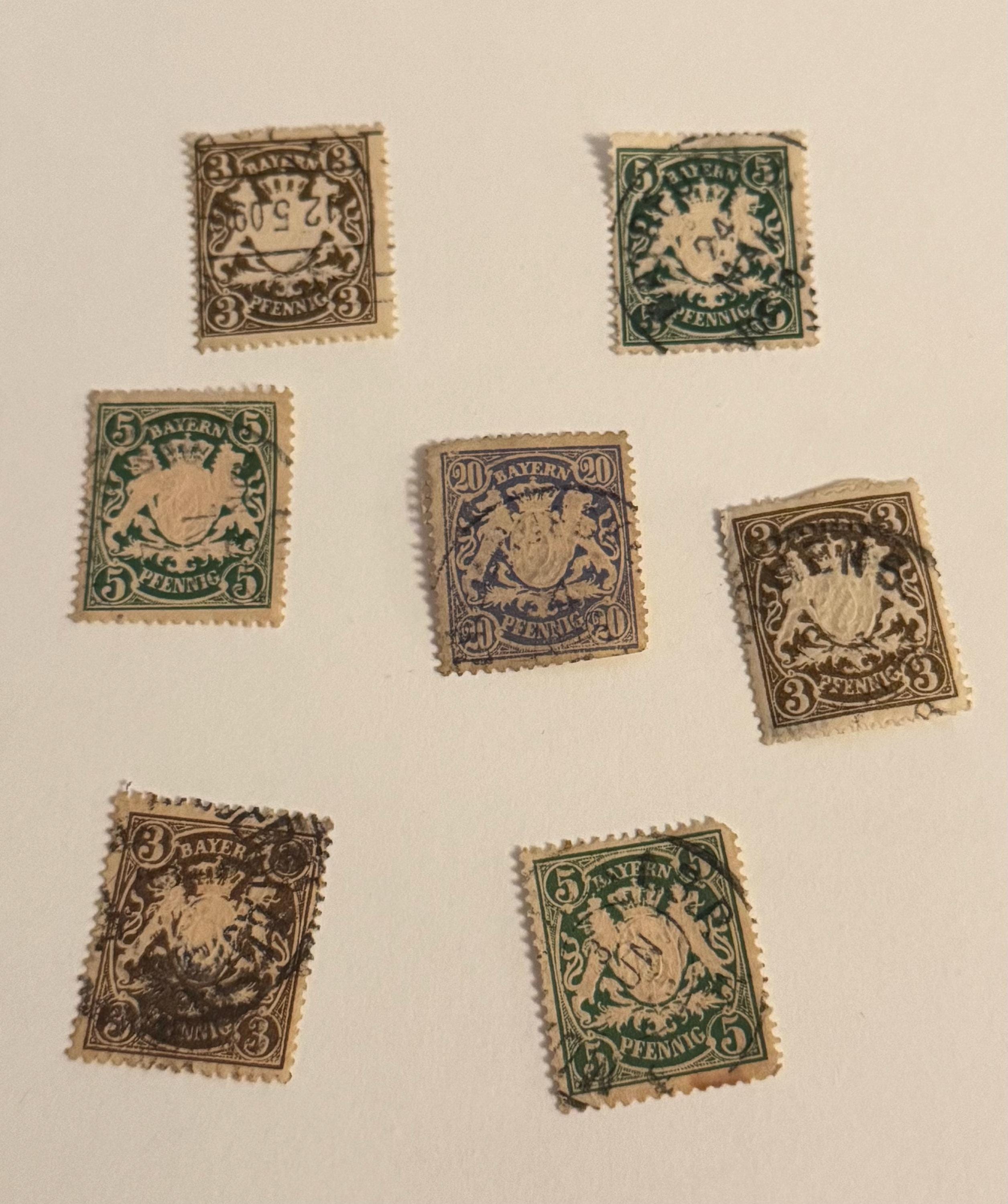 Antike Bayern Wappen Briefmarke