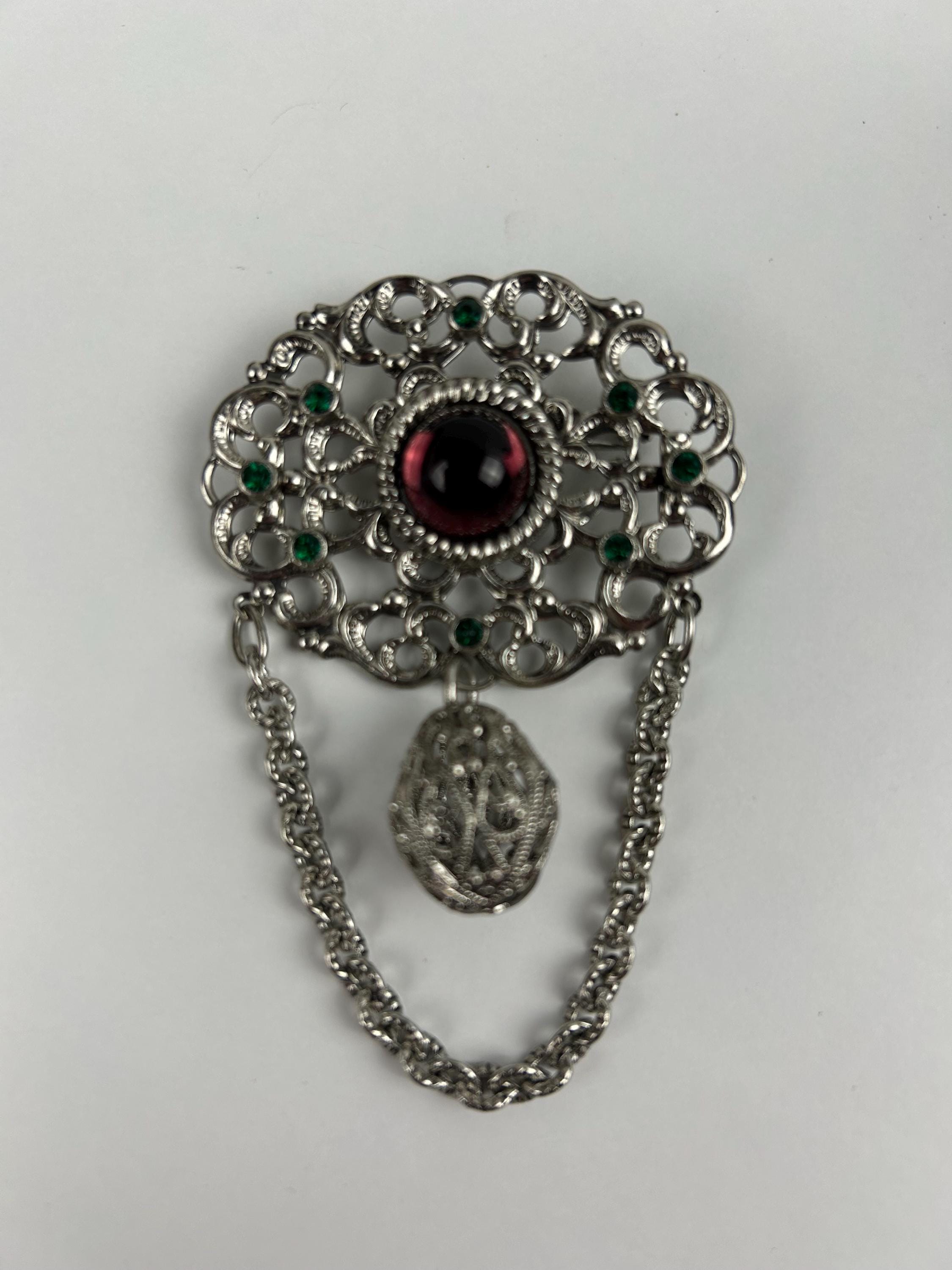 Brosche vintage silber Schmuck retro Damenschmuck alt Jugendstil Broschensammlung Trachtenschmuck Broschen thrift Oma