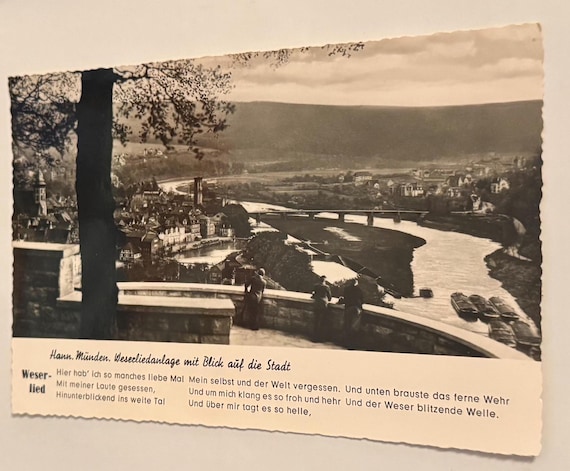 Vintage Weserlied Münden Postkarte