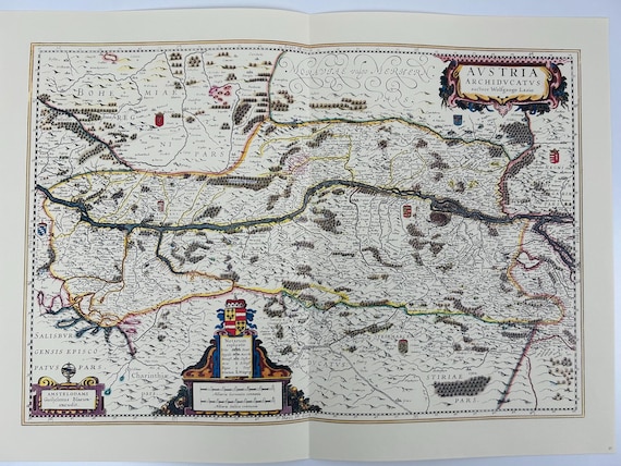 Landkarte Österreich Antik 60x43cm