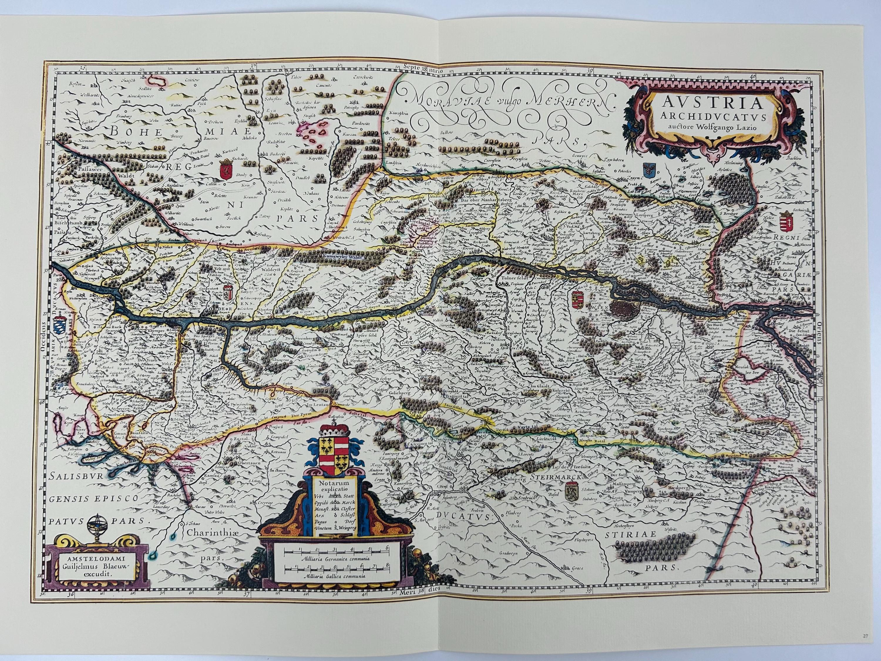 Vintage Landkarte Österreich 60x43 cm 23,62x16,92" Dekoration alt Wohndekoration Bild Karte Wanddekoration Einrichtung Wandbehand Bilder alt