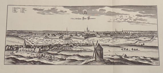 Stadtplan Hannover Antik 64x30cm