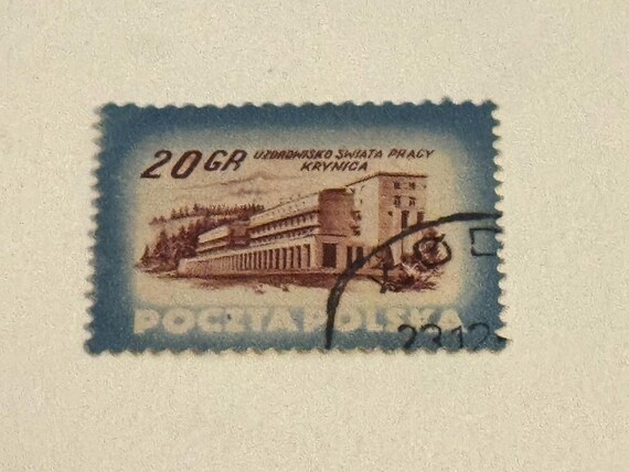 Vintage Briefmarke Polen Krynica Sanatorium 1951