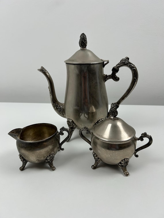 Vintage 3teiliges Kaffeeservice Versilbert