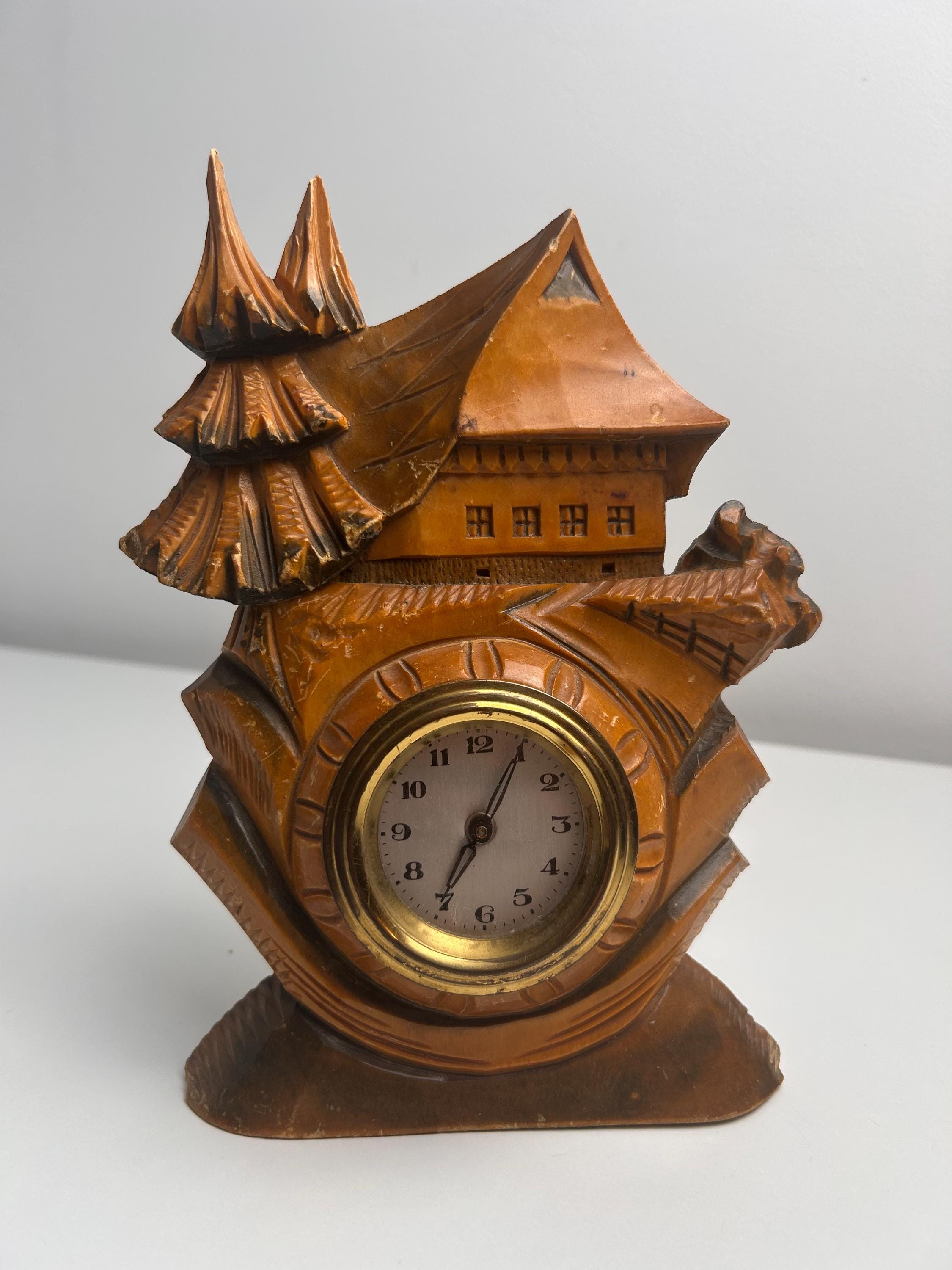 Vintage Tischuhr Schwarzwald Standuhr traditionell Einrichtung Bauernstube Landhaus Dekoration