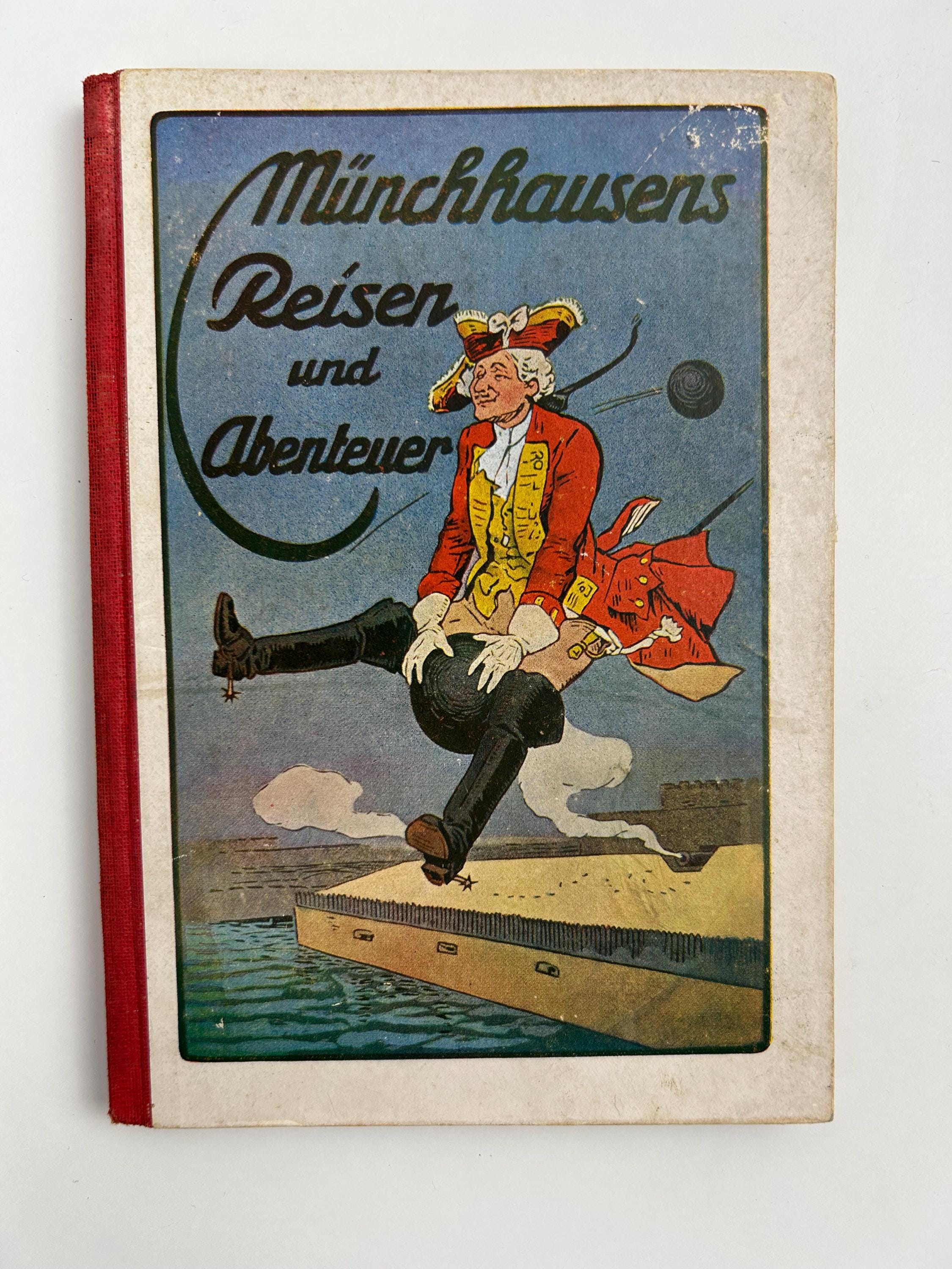 Vintage Buch Münchhausens Reisen und Abenteuer Buchsammler Antiquariat retro Kinderbücher nostalgisch Bücherfreund Kinderbuch Bibliophile