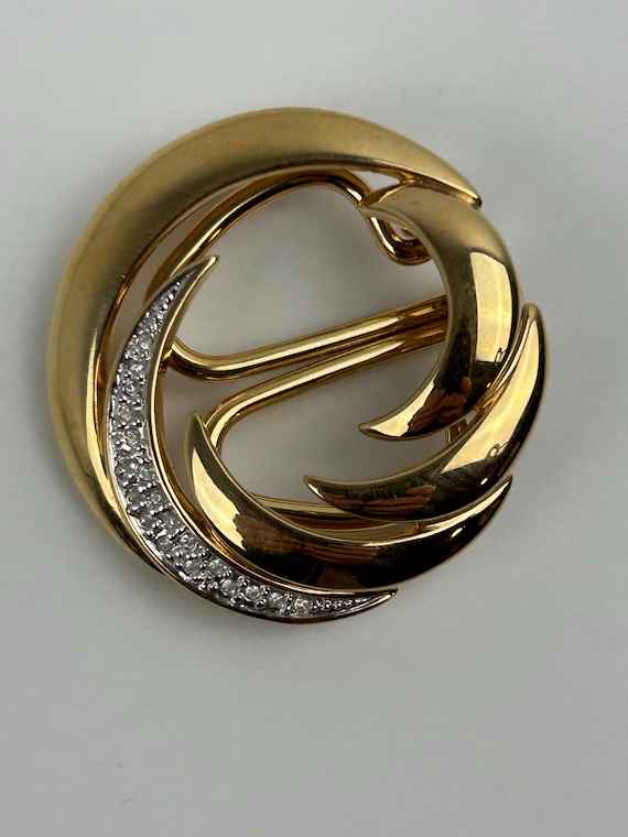Brosche Pierre Lang Tuchclip Kristall Gelbgold