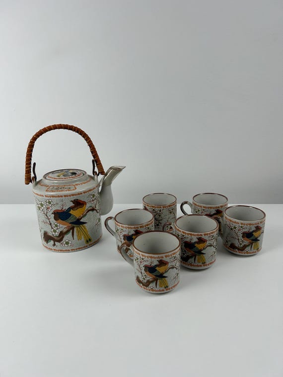 Teeservice Kutani Stil Retro Teekanne Vintage