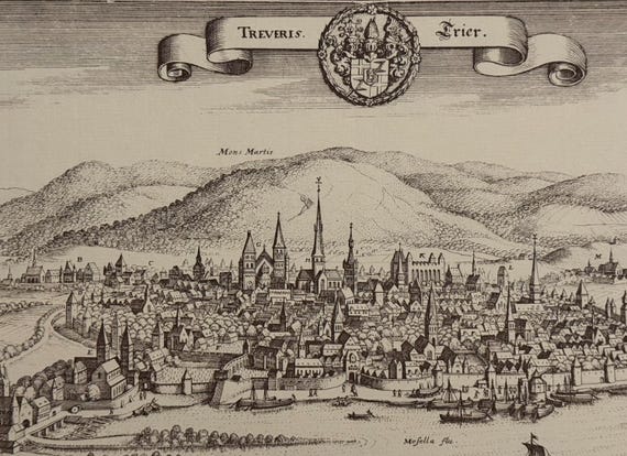 Stadtplan Trier Antik 43x30cm