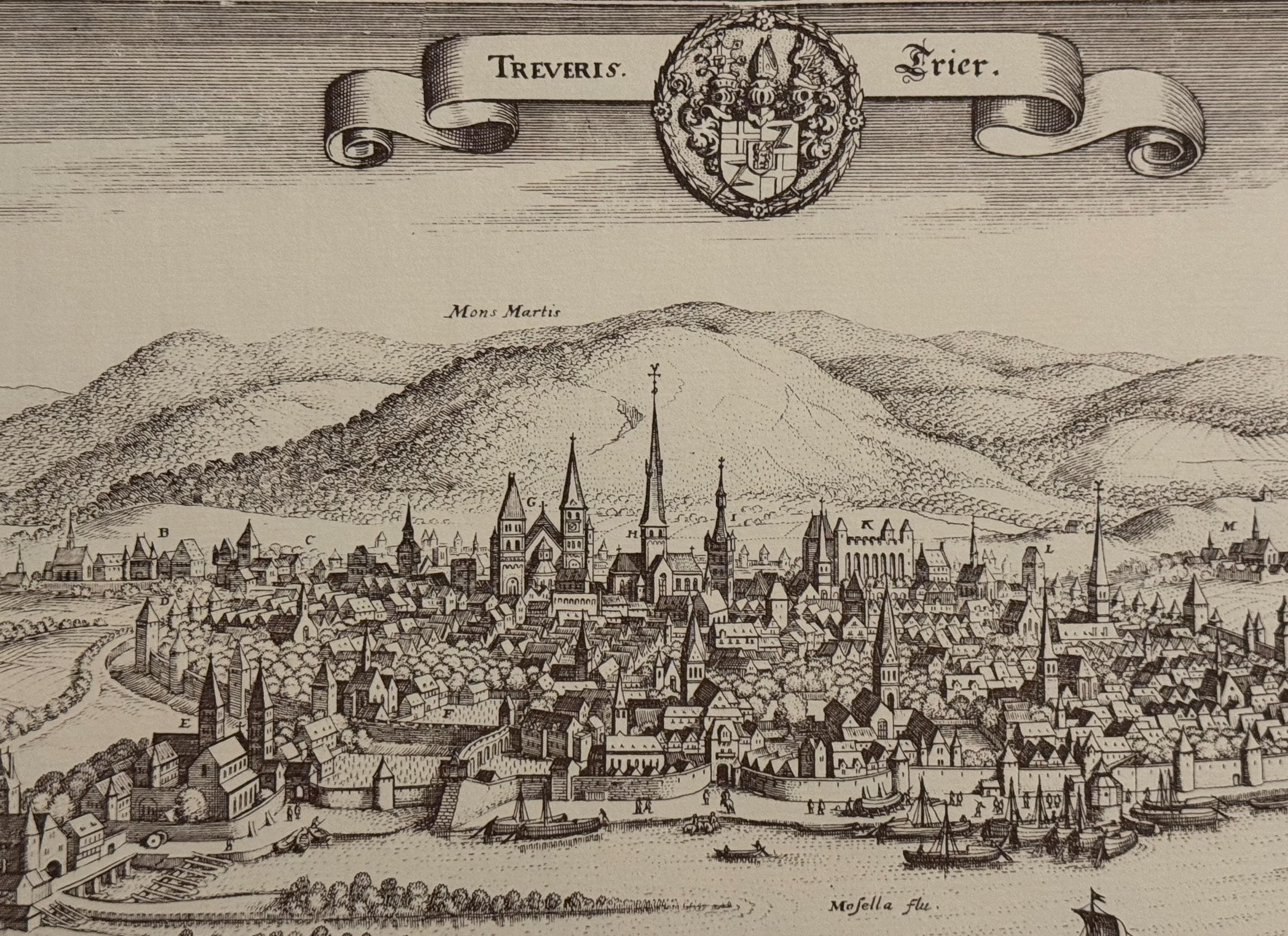 Stadtplan Trier vintage Kunstdruck | Antike Landkarte Wanddeko Historisches Bild Wohnzimmer Dekoration Landkarte alt