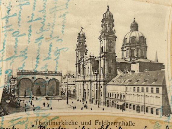 Ansichtskarte München Theatinerkirche Feldherrnhalle
