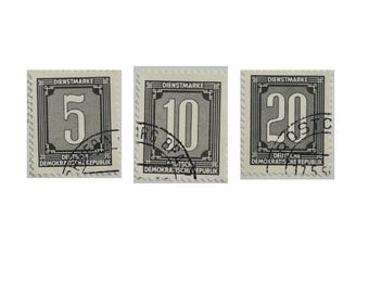 Vintage East German DDR Official Stamp Set | Dienstmarken Postzeichen, Philately Antique