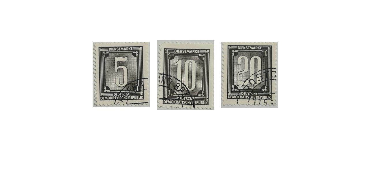 SET Verschiedene Dienstmarken DDR Deutsche Demokratische Republik gestempelt Briefmarkensammlung Philatelie alt Briefmarkensammler