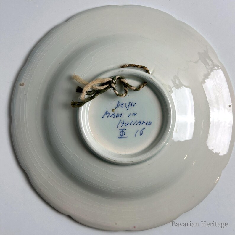 Delft Wall Plate Sailing Ship Hand Painted Blue White 17 cm | Holland Ceramic Plate Maritime Vintage Wall Decor image 7