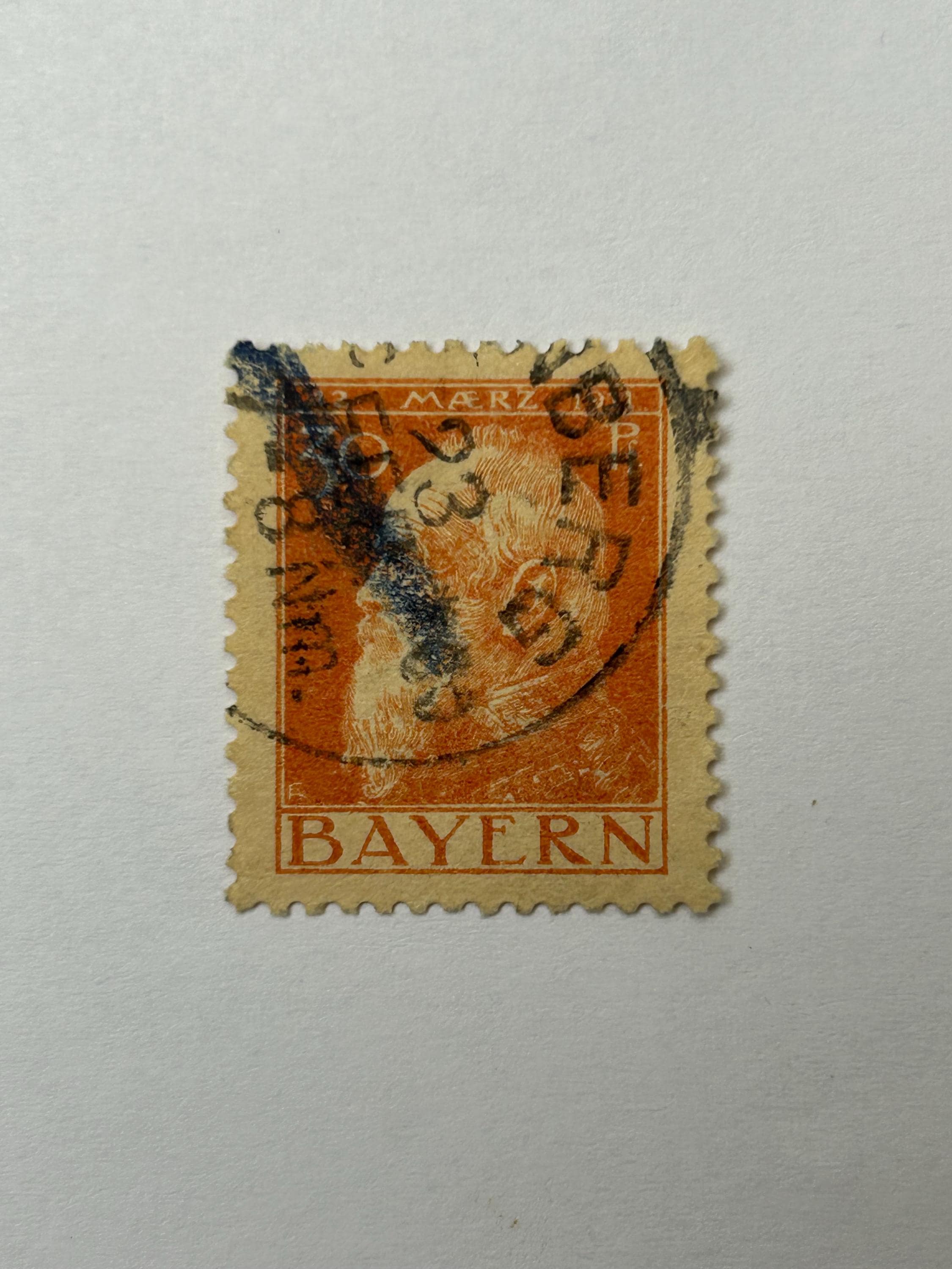 30 Pf Prinzregent Luitpold 1911 antik Briefmarken retro Post vintage