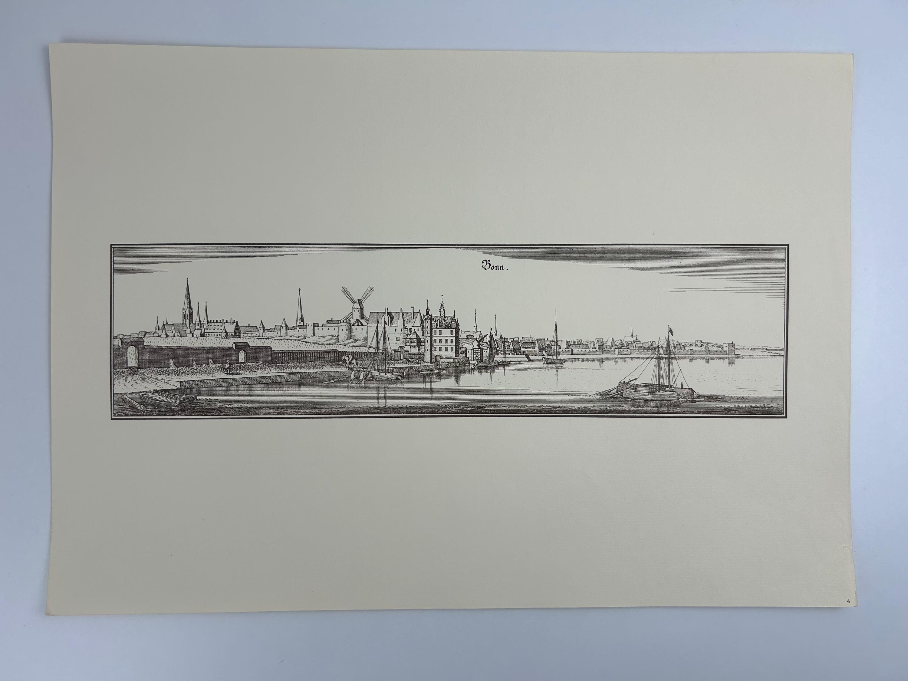 Bonn Stadtplan vintage | Antike Landkarte Wanddeko Historisches Bild Wohnzimmer Dekoration Landkarte alt