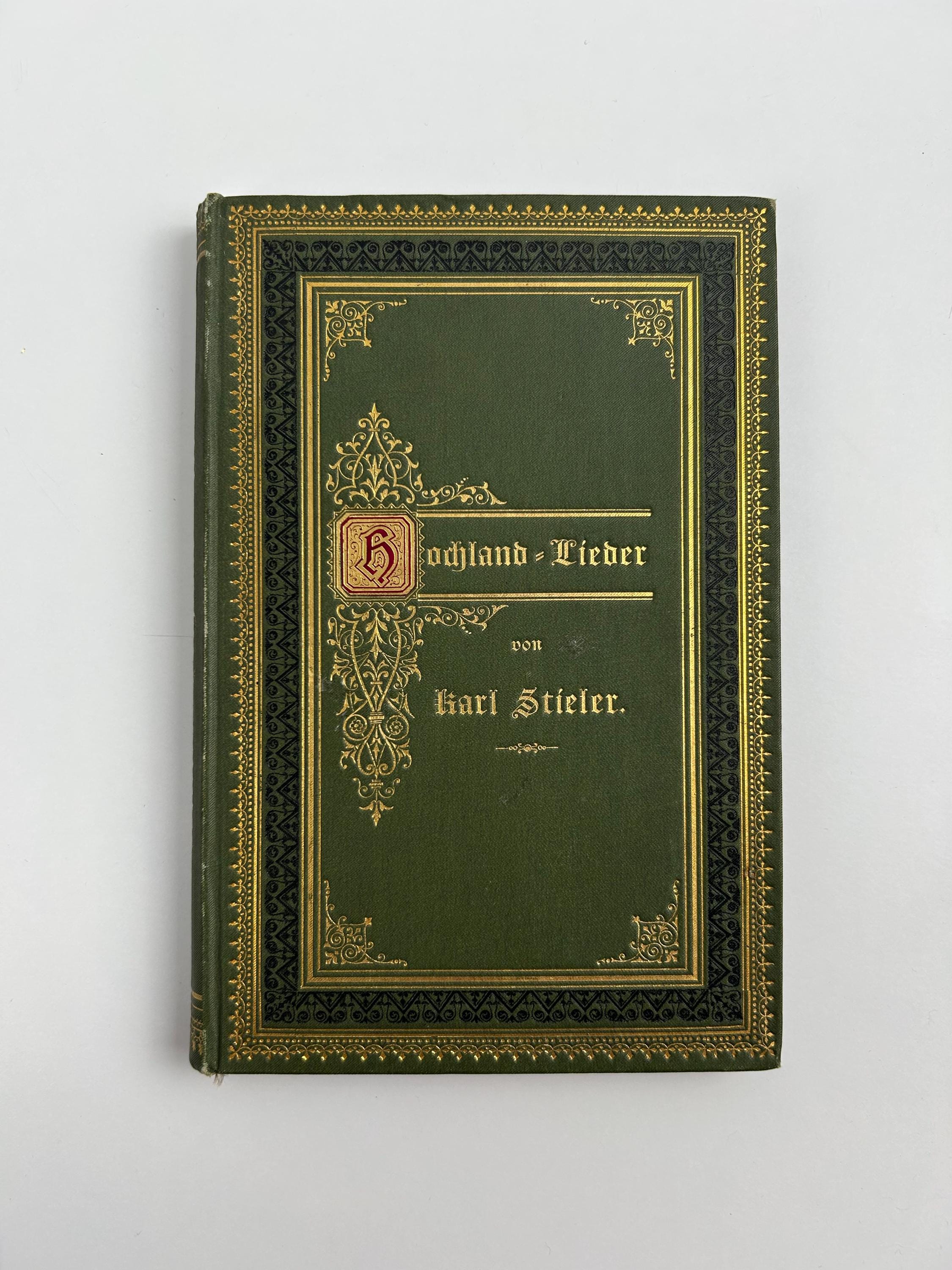 Vintage Buch Hochlandlieder Karl Stieler Liederbuch antik Antiquariat Gesangbuch alt Buchfreund Buchsammler