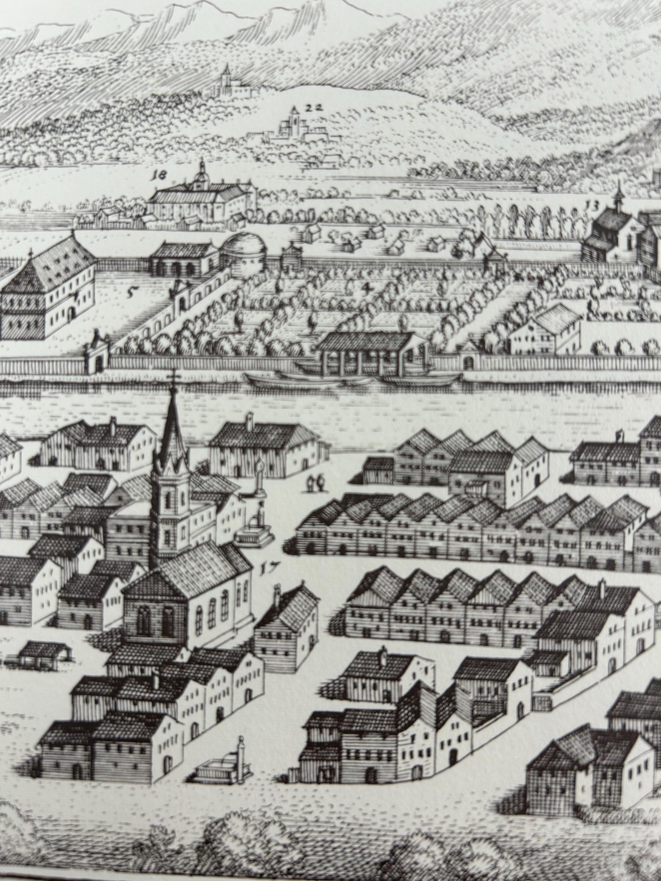 Innsbruck Stadtplan Plan vintage 43x30 cm 16,92x11,81 in Dekoration alt Wohndekoration Bild Wand Landkarte Einrichtung Wandkarte Dekotipps
