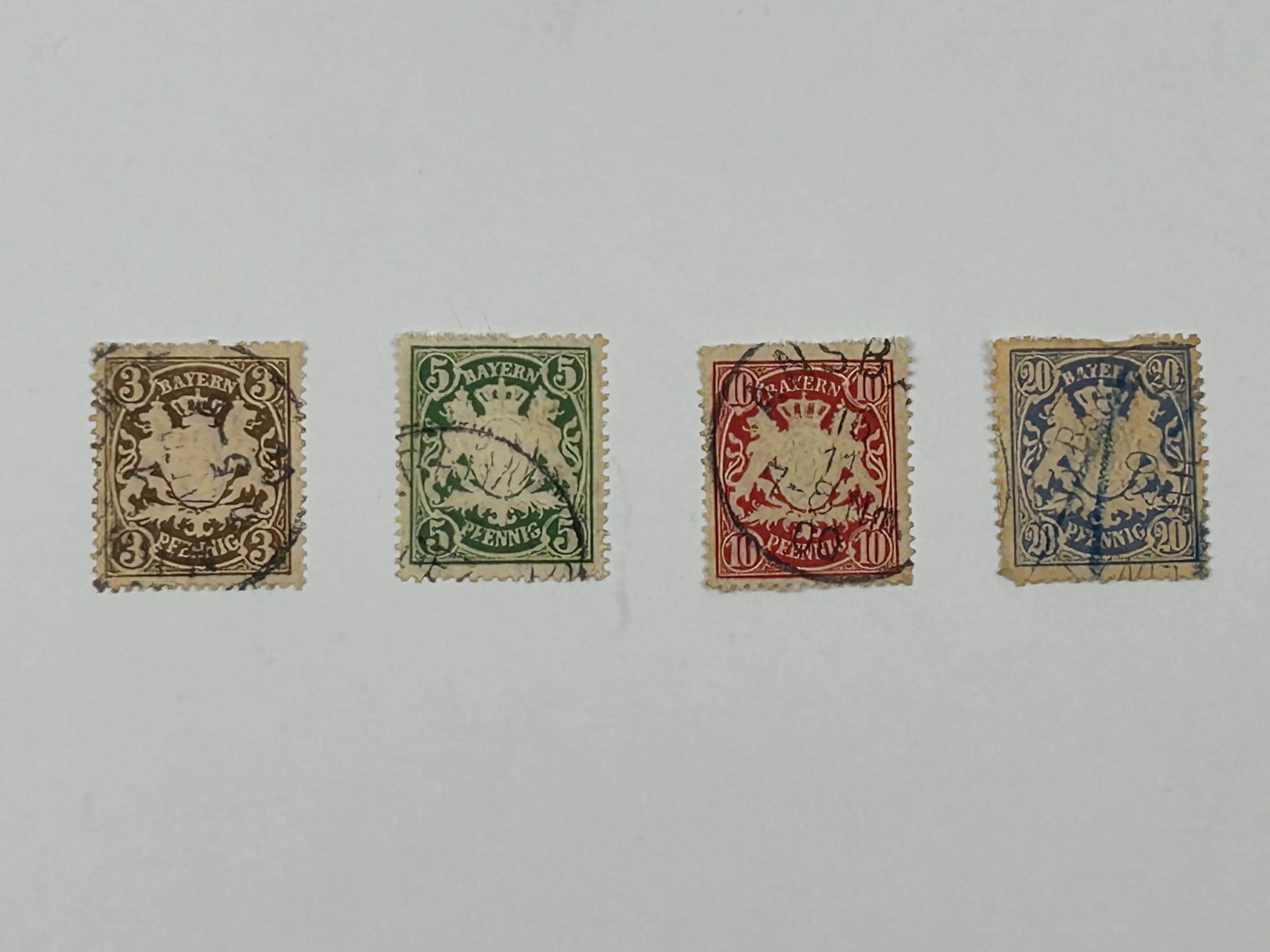 Briefmarken Altbayern verschiedene Werte Briefmarkensammlung antik Altdeutschland Philatelie Postwertzeichen alt Briefmarkensammler Sammle