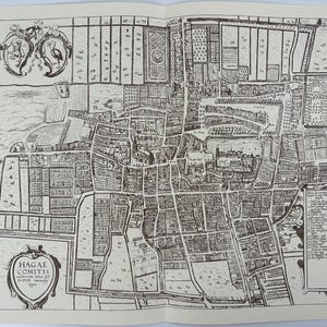 Stadtplan Den Haag vintage  60x43 cm 23,62x16,92 in