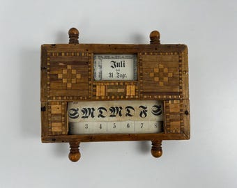 Perpetual calendar antique Upper Bavaria collector&#39;s item old calendar vintage rare