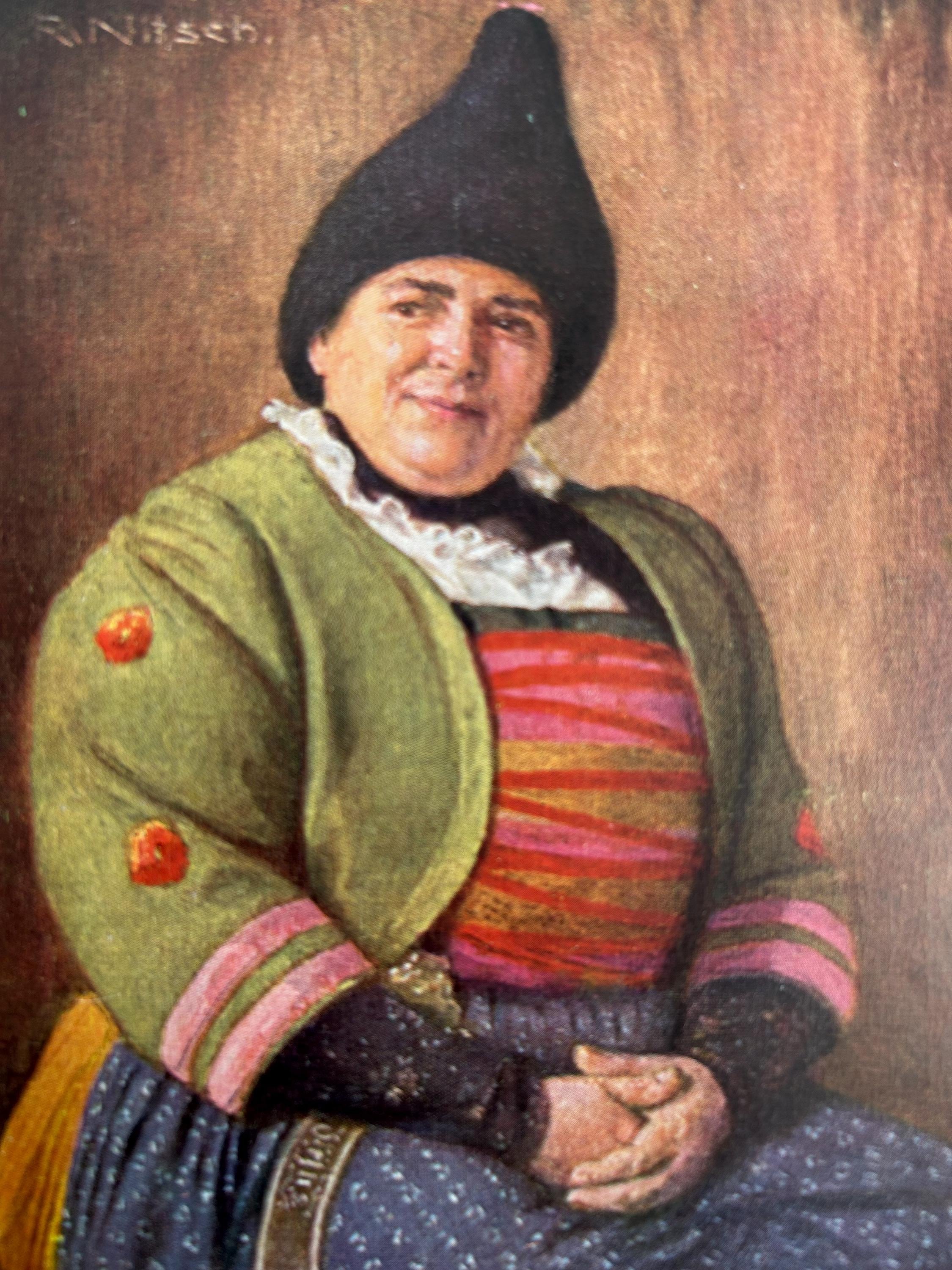 Postkarte vintage Tirolerin Ötztal Nitsch Karten retro Künstlerkarte vintage Ansichtskarte Sammlerkarte Kartensammlung tirol Kartensammler