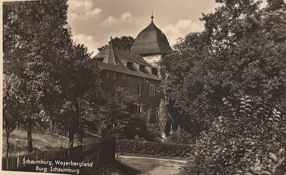 Postkarte Burg Schaumburg Weserbergland Künstlerkarte