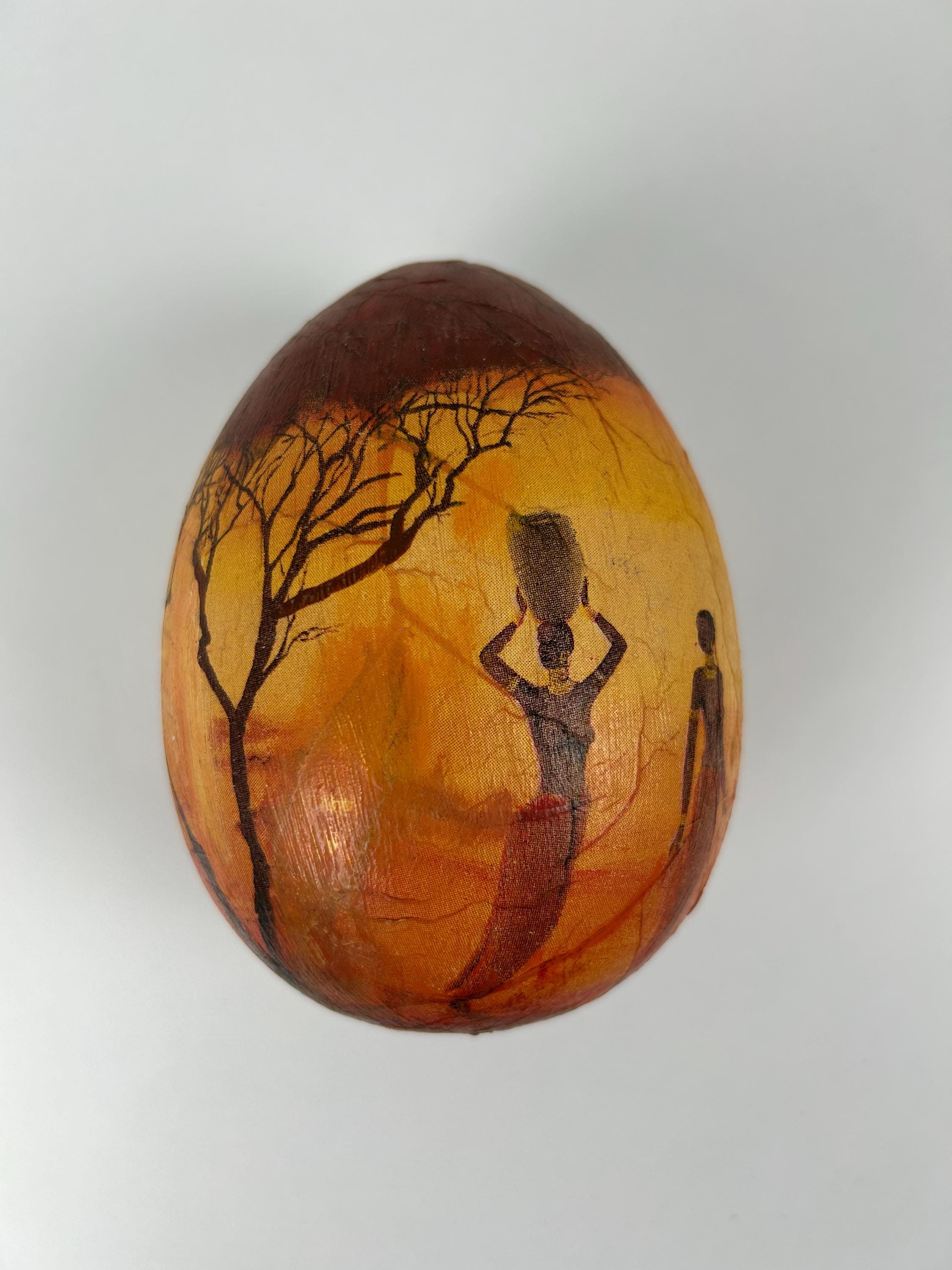 Ei afrikanisch mittelgroß ca. 14cm 5,5in retro Ostern vintage Eier Afrika Dekoration afrikanische Einrichtung Wohnen Osterdeko Eierkunst alt