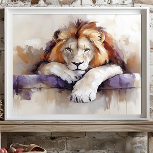 Majestic Lion Art Print: Abstract Wildlife Home Decor