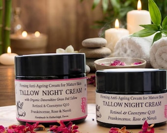 Tallow Night Face Cream: Anti-Ageing Skincare with Rosehip Oil, Retinol and Q10