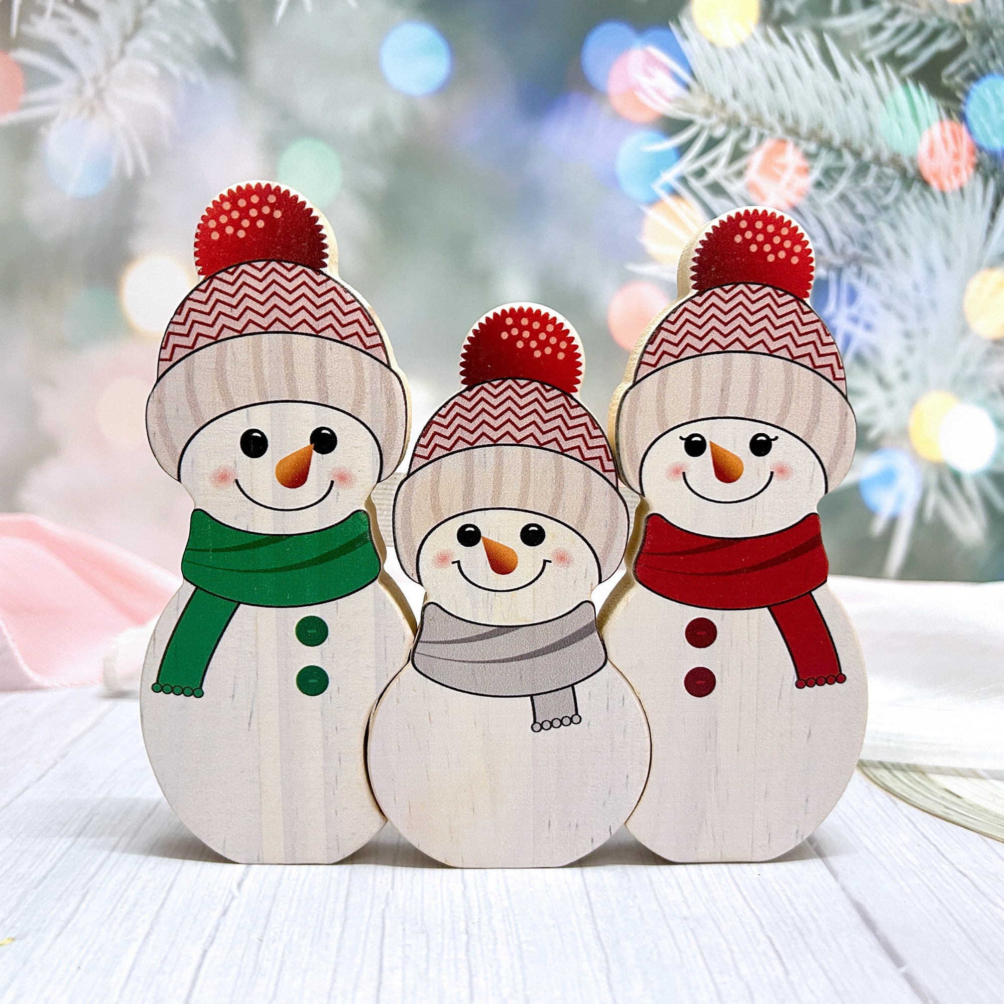 Custom Name Wooden Snowman Puzzle, Christmas Snowman Gifts, Holiday Decoration Style, Family Snowman Puzzle Gifts, Christmas Decor, Christmas Gifts