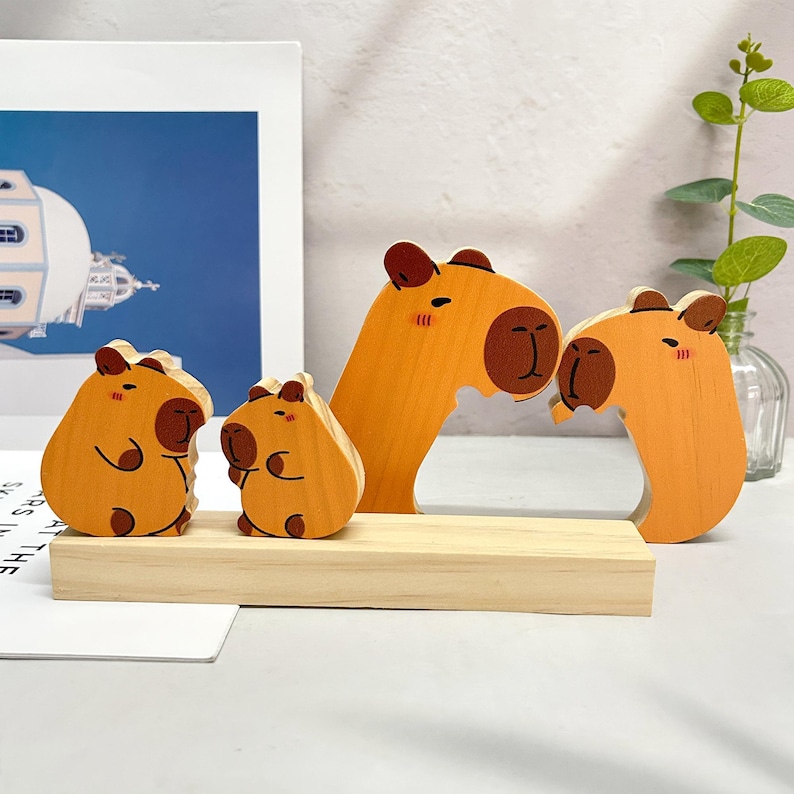 Personalized Wooden Capybara Family Puzzle: Engraved Keepsake Gift ...