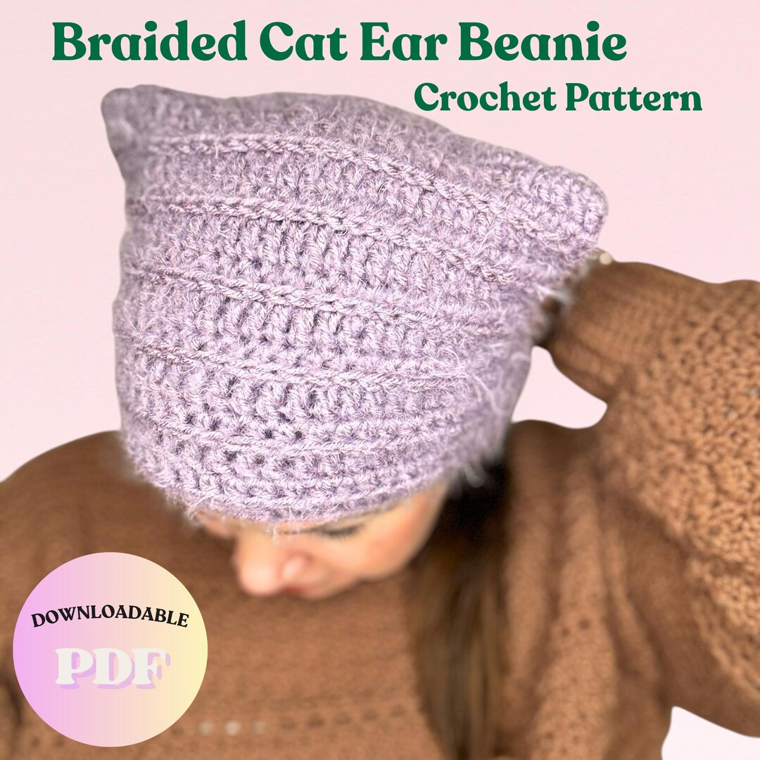 Cat Ear Crochet Beanie Pattern | Easy Hat | Animal Beanie | Beginner ...