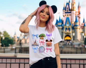 Disney Coquette T-Shirt, Komfort Farben Schloss Shirt