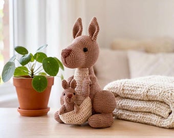 Mommy Kangaroo Baby Crochet Pattern | Amigurumi Joey Pouch Tutorial (PDF Download)