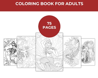 Mermaid Coloring Pages: 75 Mystical Undersea Art Designs (Digital Download)