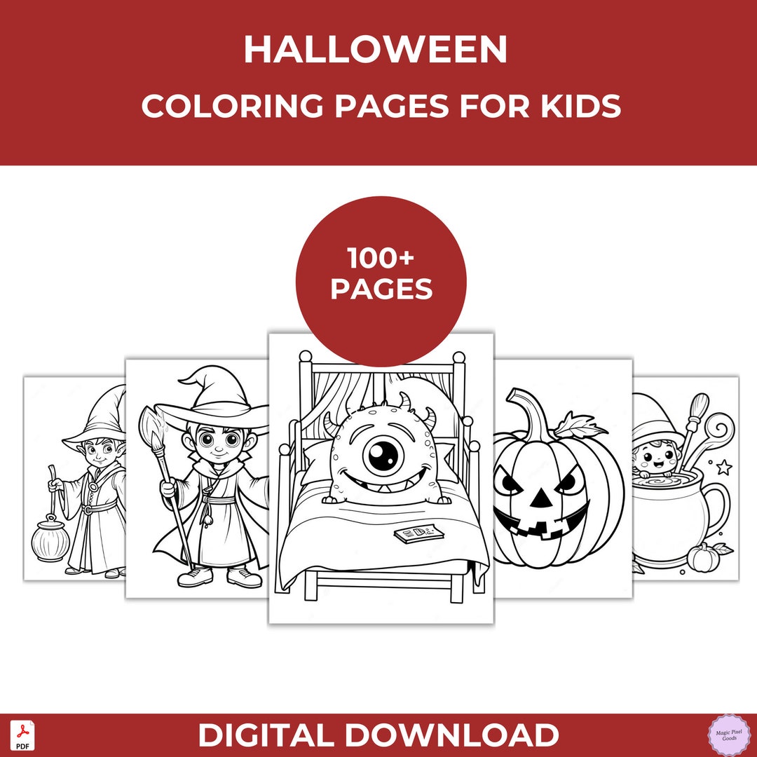Halloween Coloring Pages for Kids - Etsy