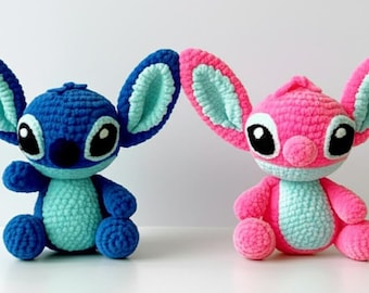 Blue and Pink Alien Crochet Pattern - Amigurumi Tutorial for Two Characters - Instant PDF Download