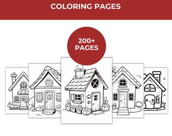 Kawaii Tiny House Coloring Pages, 217 Printable Designs (PDF)