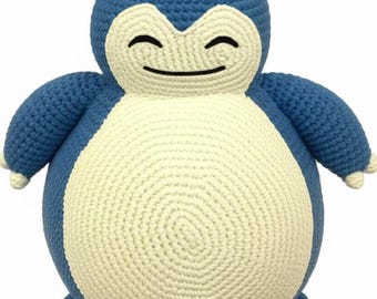 Snorlax Crochet Pattern - Jumbo Amigurumi Pokemon Tutorial - Instant PDF Download