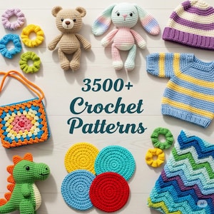 3500 Crochet Patterns Bundle PDF: Amigurumi, Clothes, Animals (Digital Download)