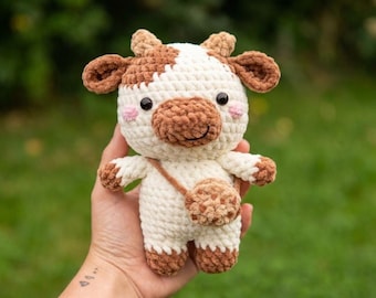 Chubby Cow Amigurumi Crochet Pattern | Beginner Farm Animal Plush Tutorial (PDF Download)
