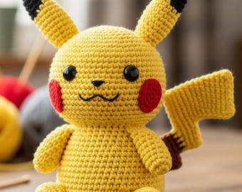 Pikachu Crochet Pattern - Amigurumi Pokemon Tutorial - Instant PDF Download