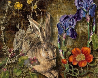 125V. Rabbit Forest Lore Velvet Swatch: Crazy Quilt Fabric (8x8 inches) See Discount Info in Discription